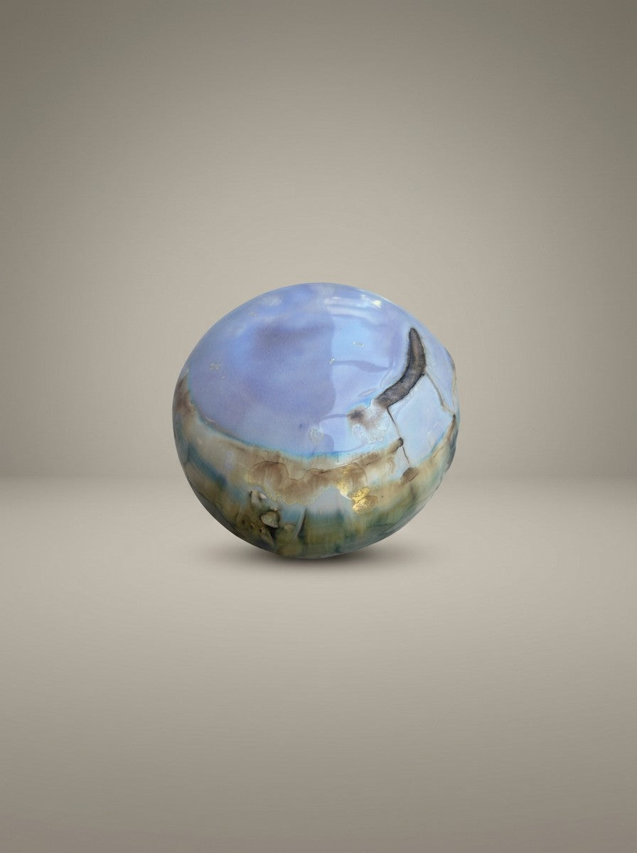 Porcelain Sphere with Natural Fissures