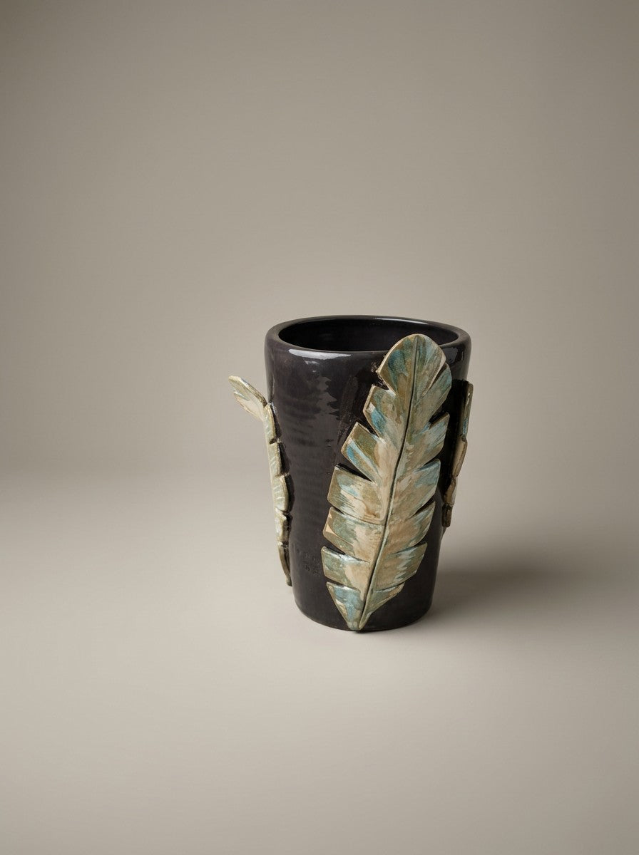 Pair of Ravenala Leaf Vases